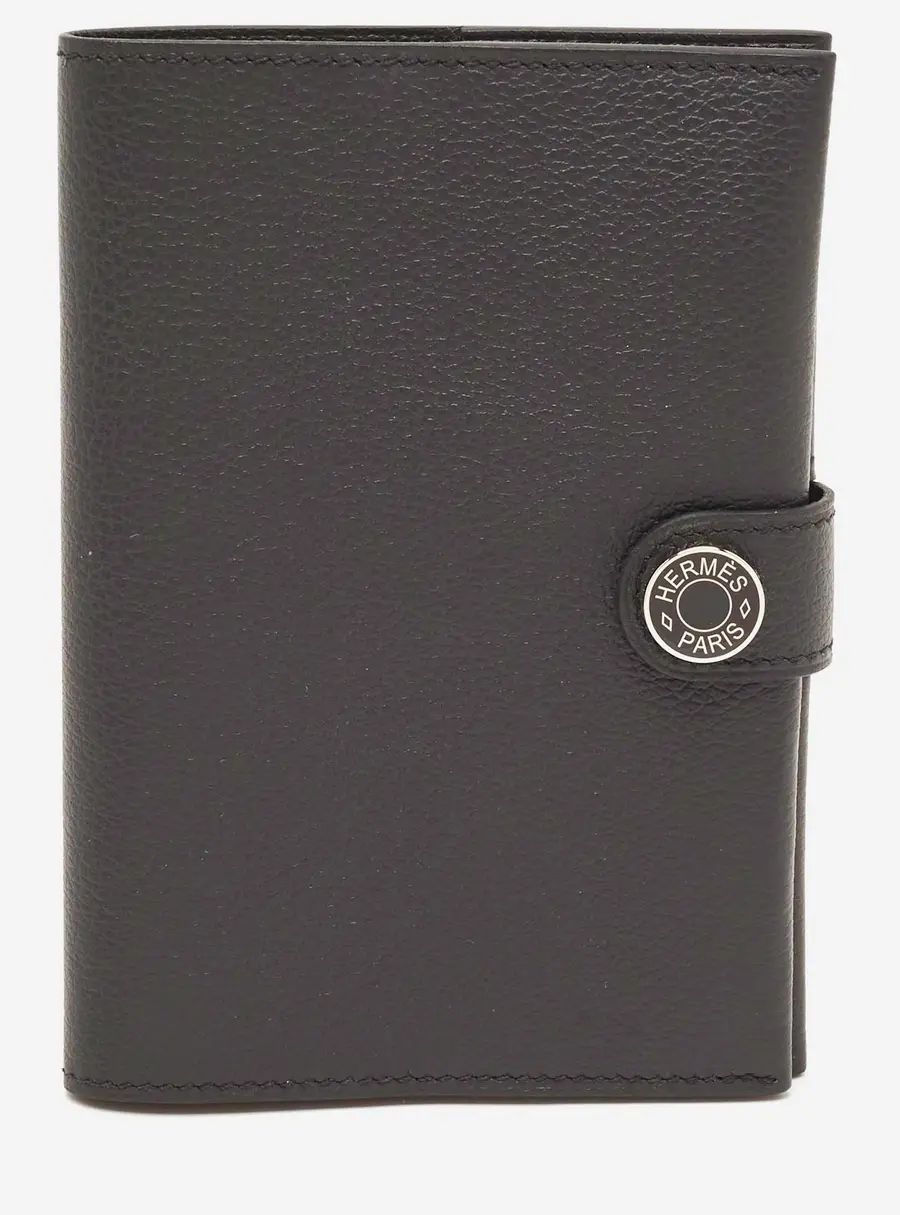 Hermes R.M.S Passport Holder Noir Evercolor Leather