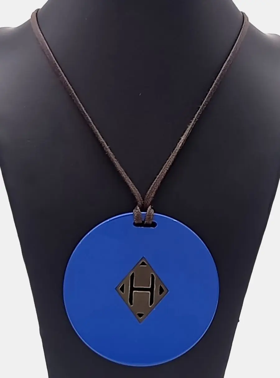 Herm&egrave;s horn blue necklace