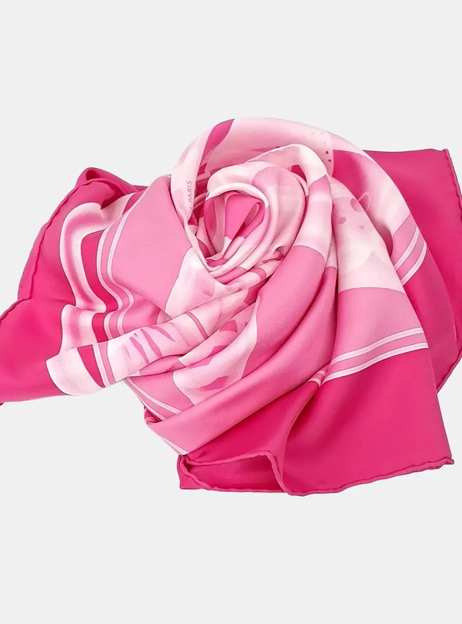 Herm&egrave;s silk pink scarf
