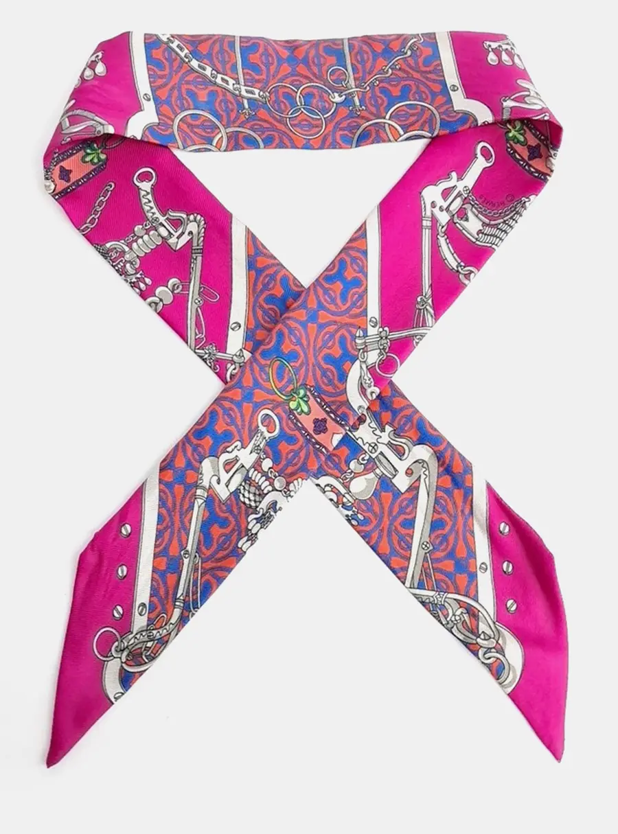 Hermes Pink Multicolor Silk Twilly