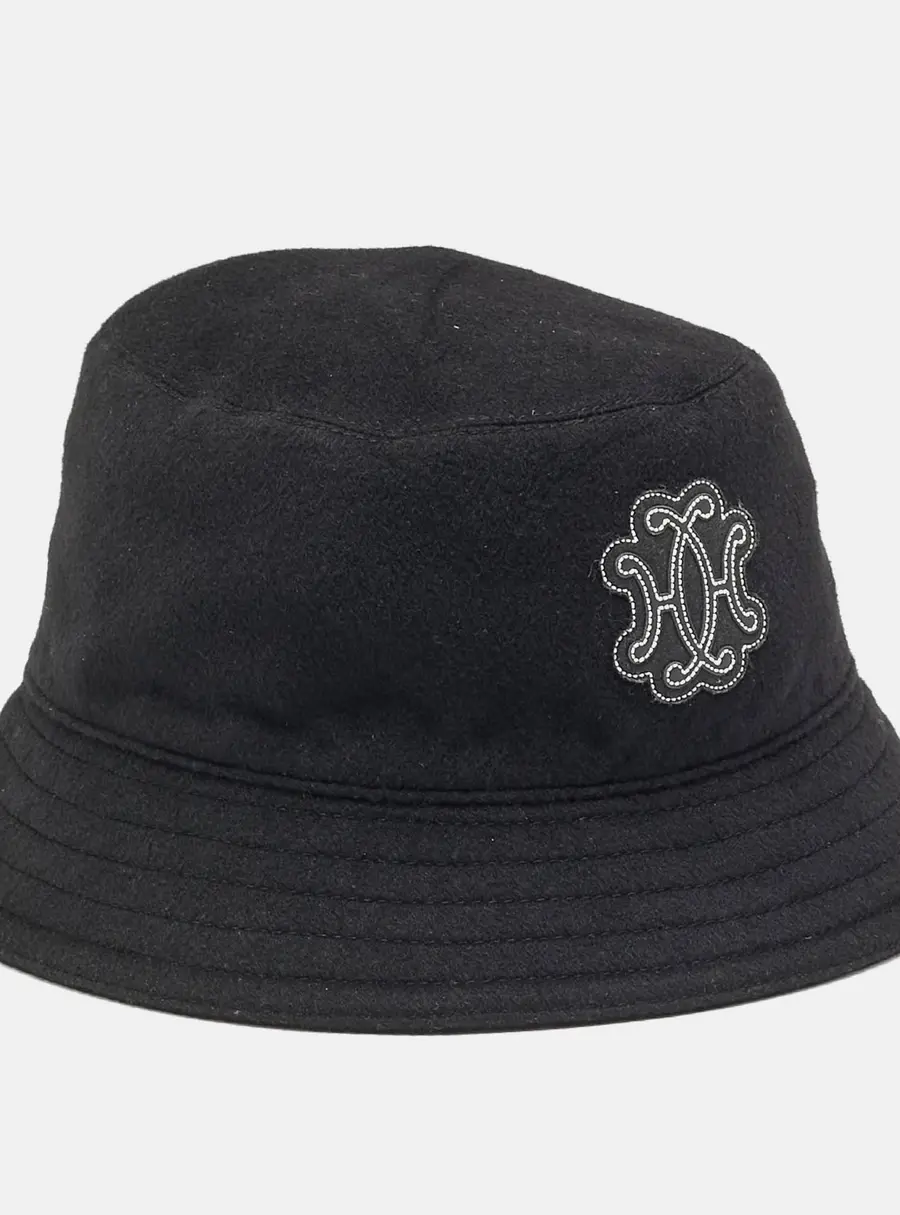 Hermès Black Cashmere Harper Lift Bucket Hat Size 57