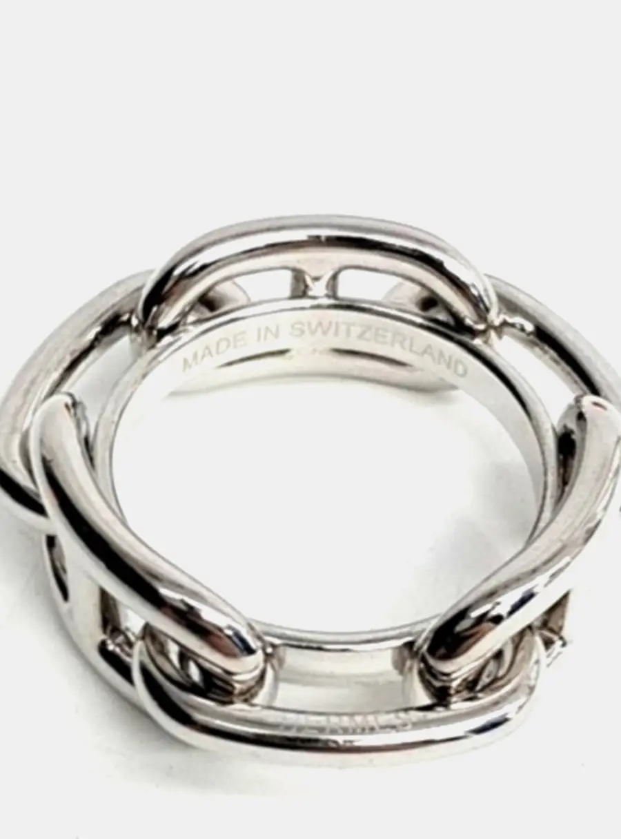 Hermes Silver Plated Metal  Scarf Ring