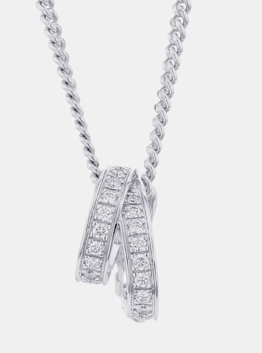 Hermes Etriviere H124208B 18k White Gold Diamond Women's Necklace
