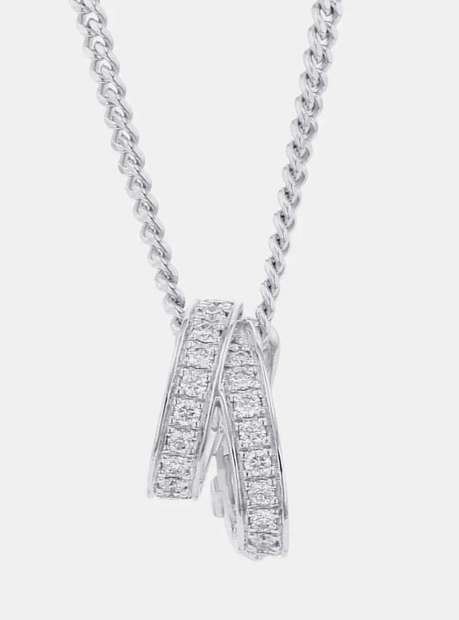 Hermes Etriviere H124208B 18k White Gold Diamond Women's Pendant Necklace