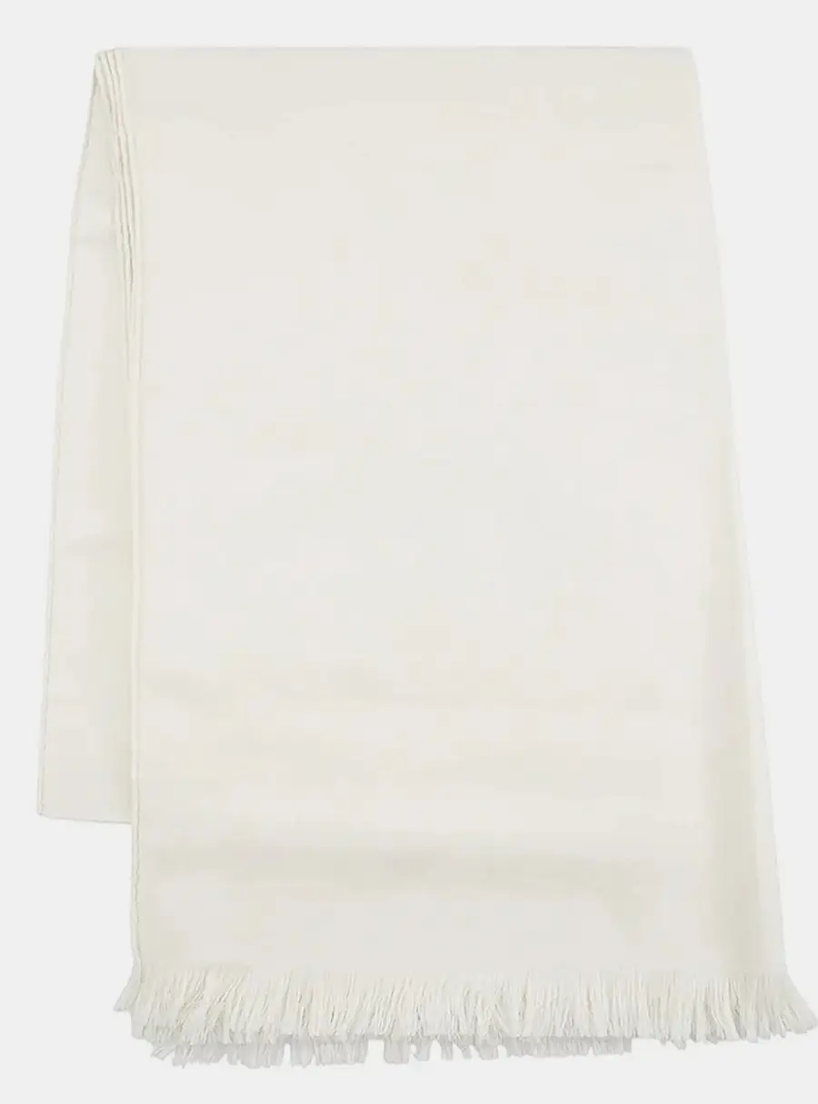 Hermes New Libris 75 Ivoire Cashmere Silk Stole Scarf