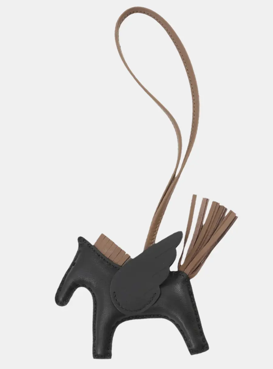 Hermes Rodeo Pegasus Black/Etoupe Lambskin Size Pm