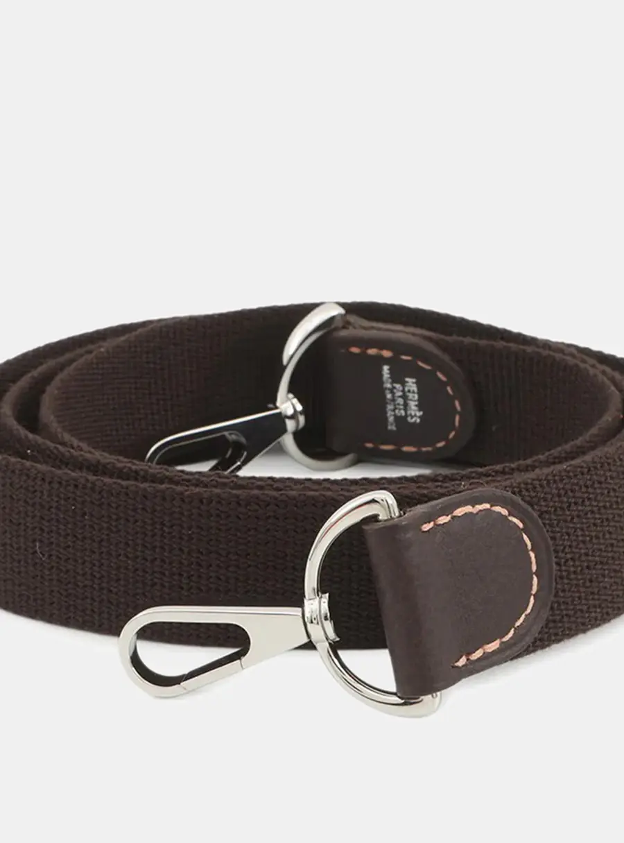 Hermes Garden Party Strap Marron Leather Canvas