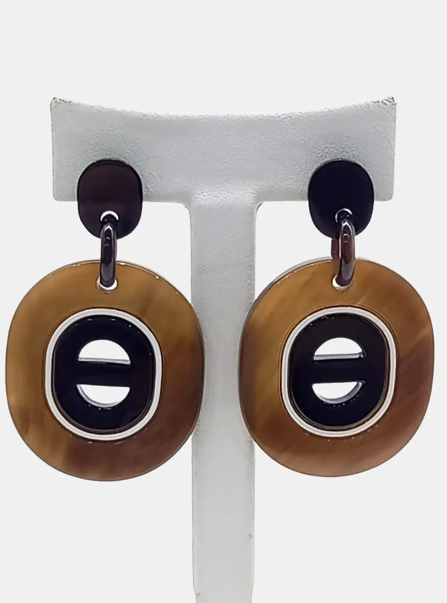 Herm&egrave;s Horn Brown Earrings