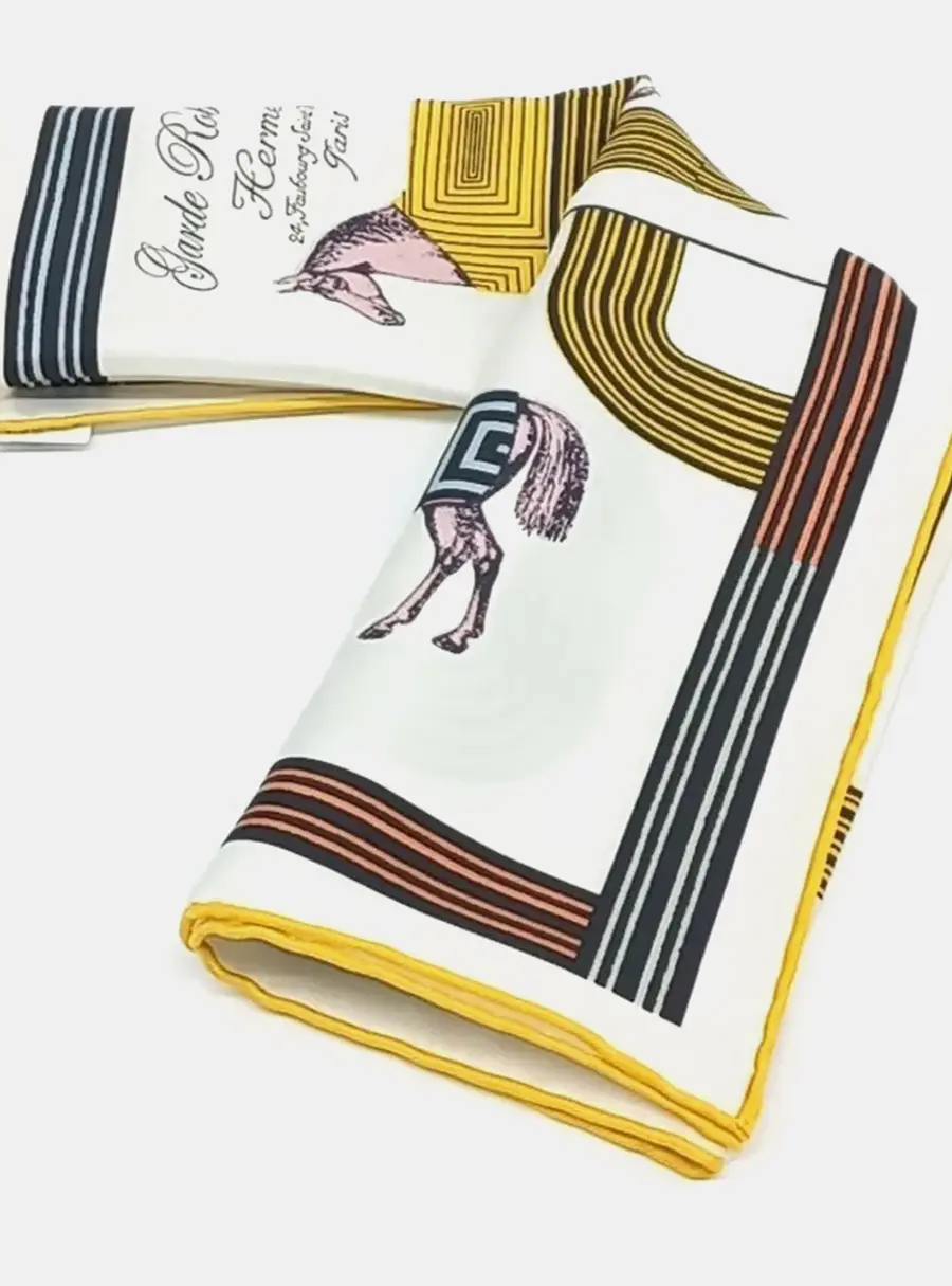 Herm&egrave;s  Multicolor Silk Petite Scarf