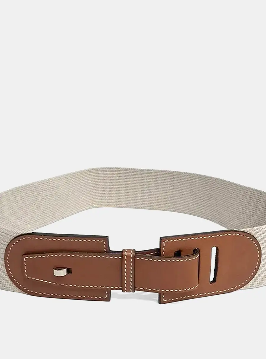Hermès Multicolor Fabric Leather Belt (L)