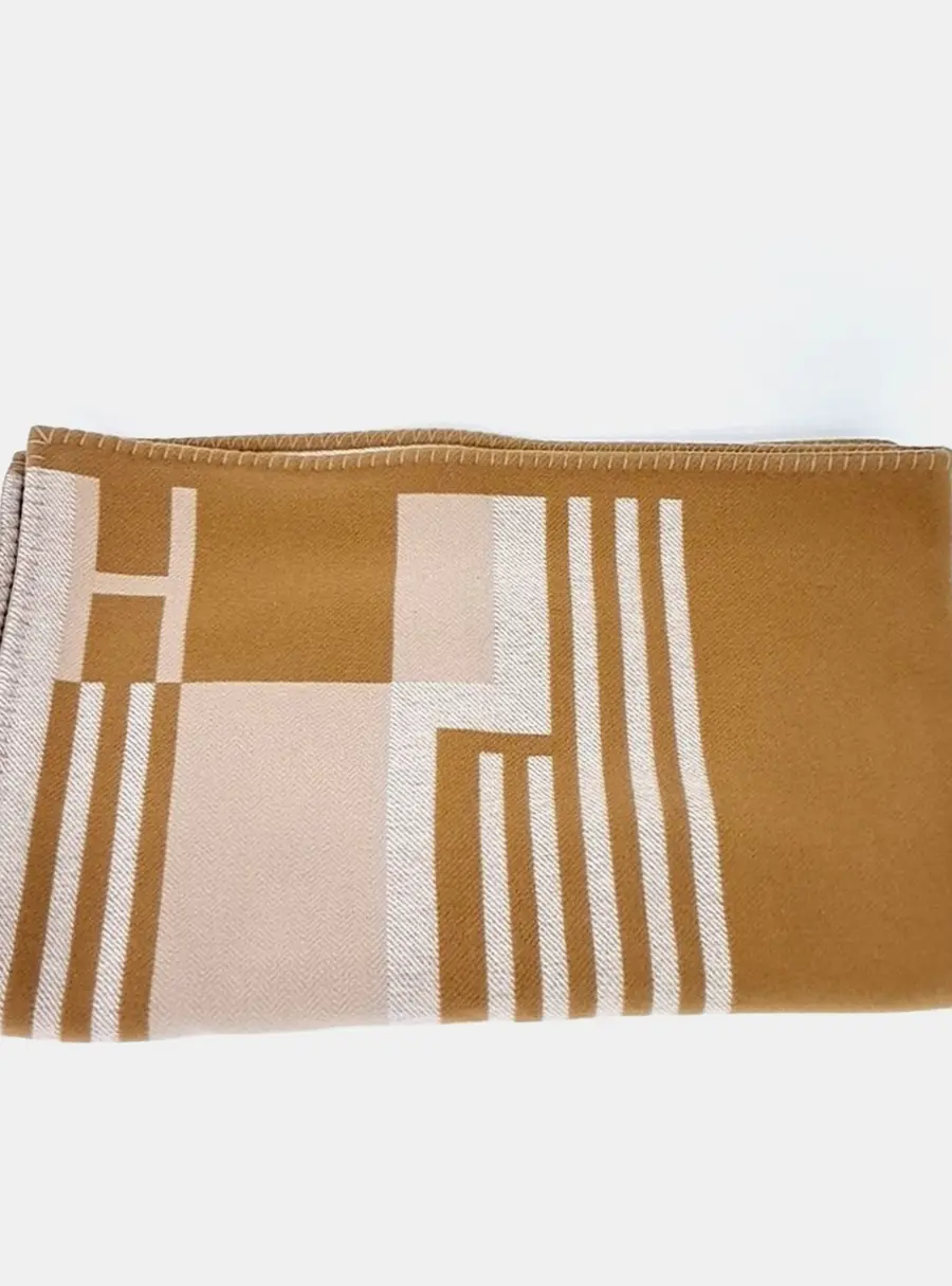 Hermes Brown, White Wool Itak Plaid