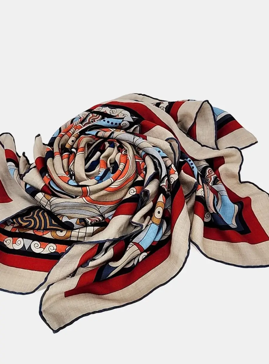 Herm&egrave;s Multicolor Cashmare Scarf and Shawl