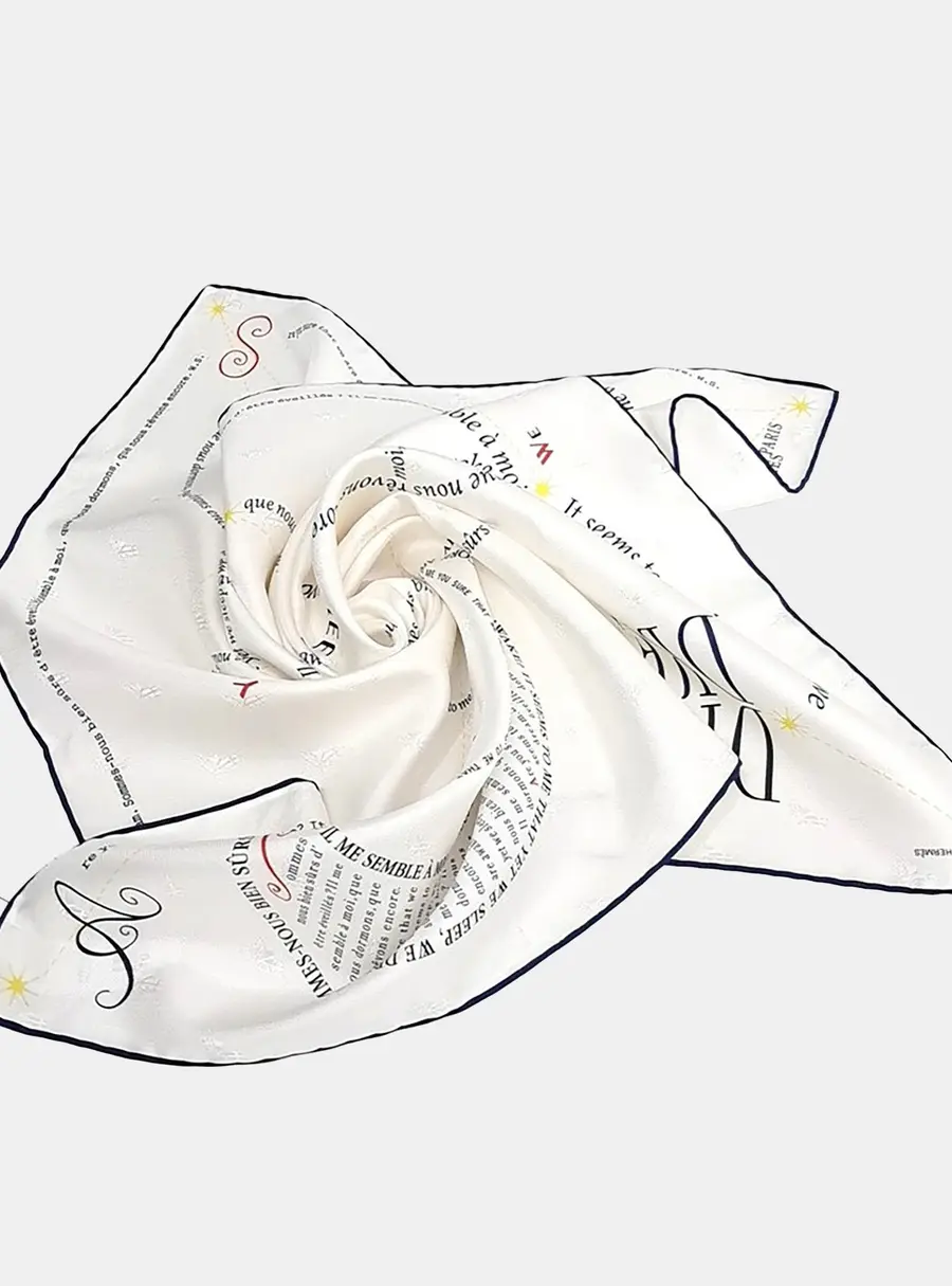 Herm&egrave;s silk white scarf