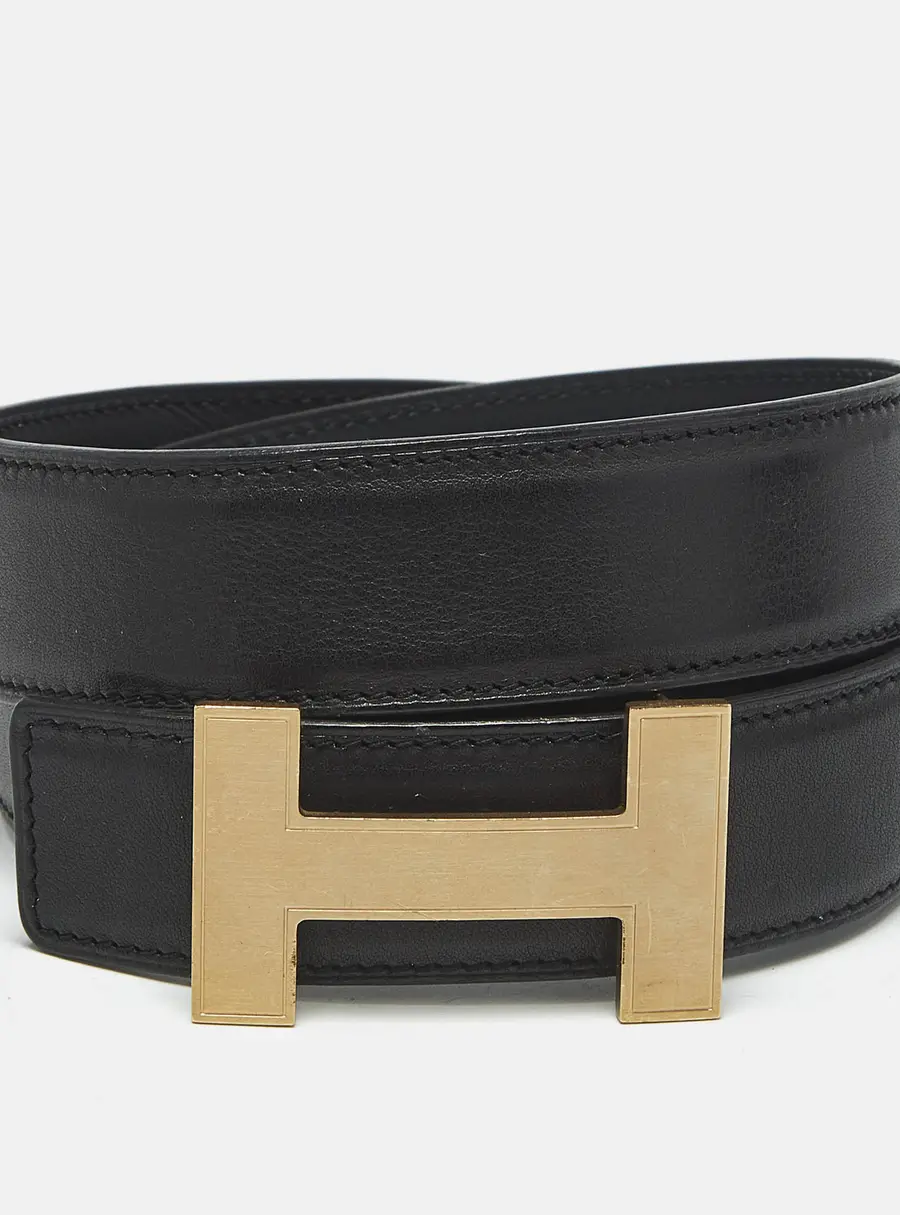 Hermes Quizz 80CM Belt Black Box and Swift Leather