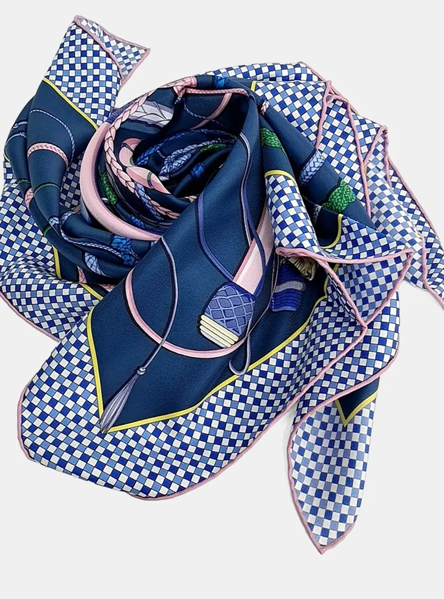Herm&egrave;s Blue silk scarf