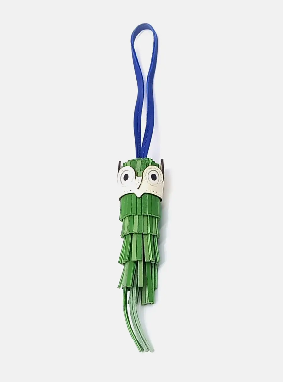 Herm&egrave;s Chouette Blue/Green Bag Leather Charm (W)
