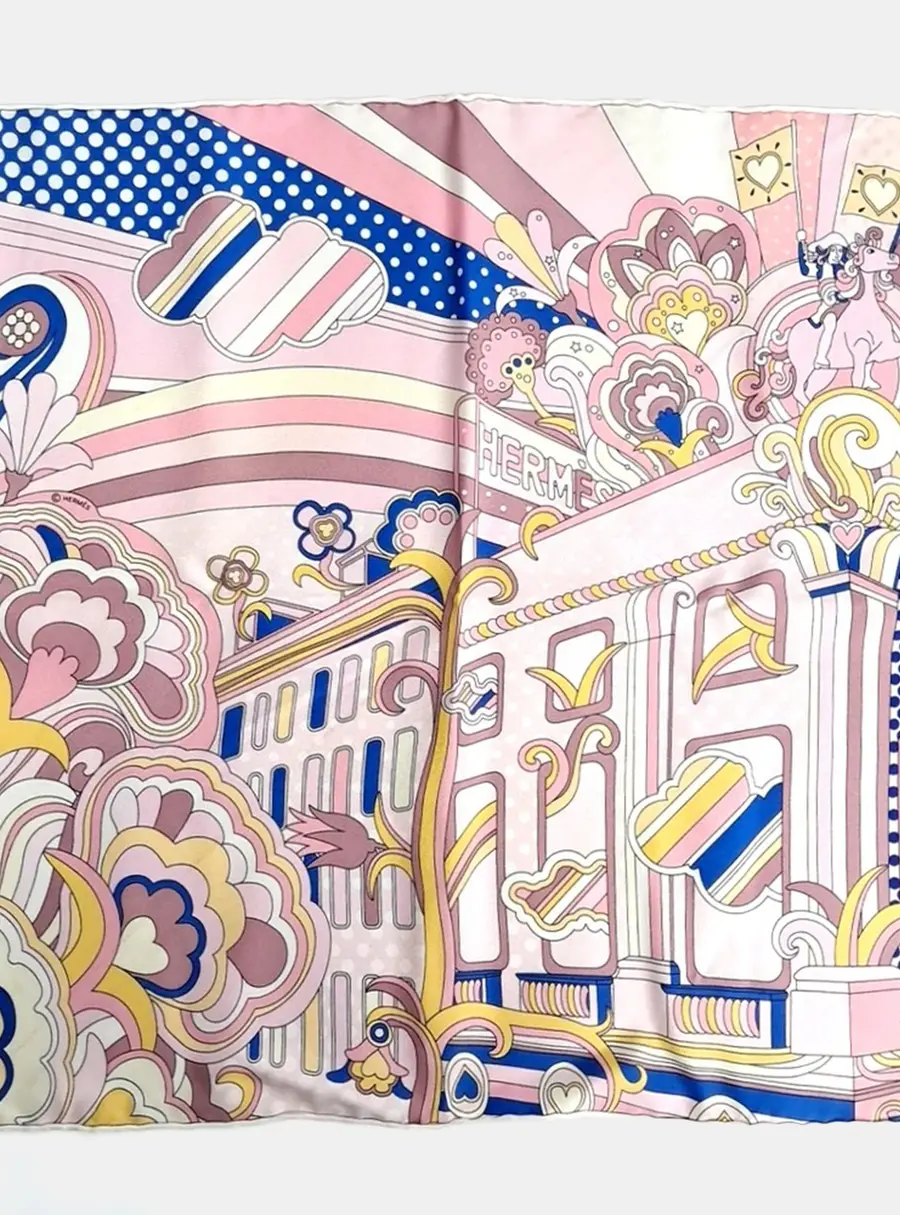 Herm&egrave;s Multicolor Silk Petite Scarf