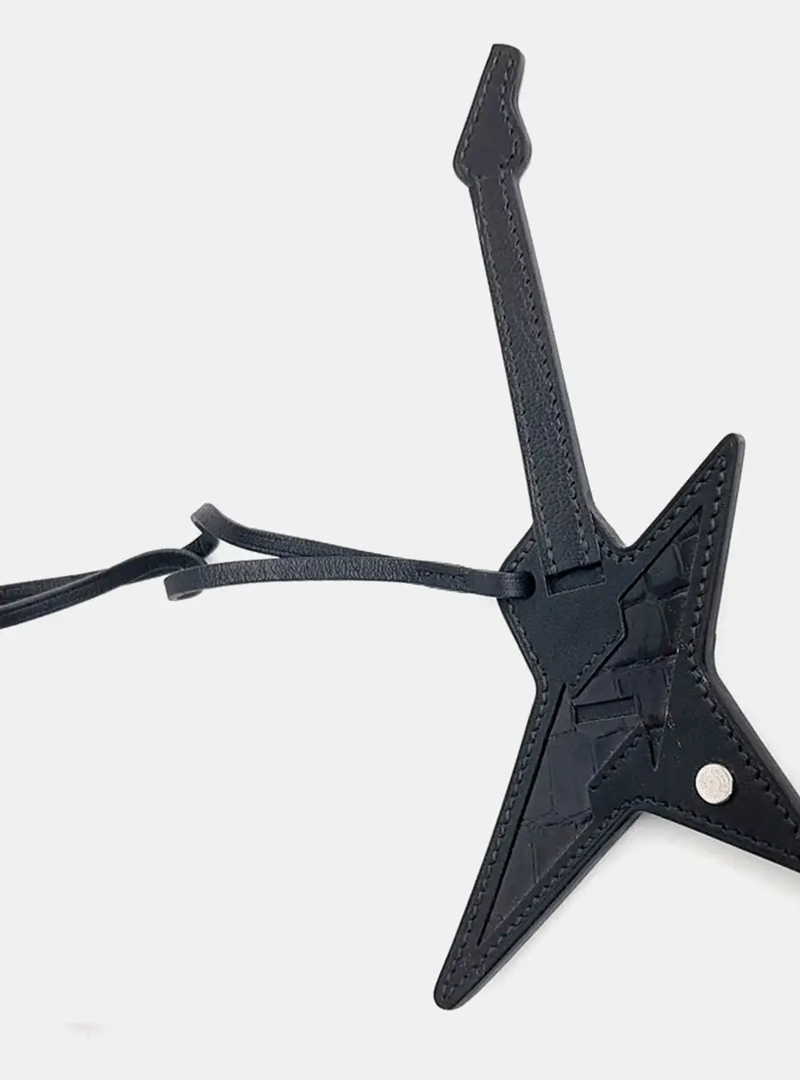 Herm&egrave;s Touch Lock Black Leather Bag Charm (B)