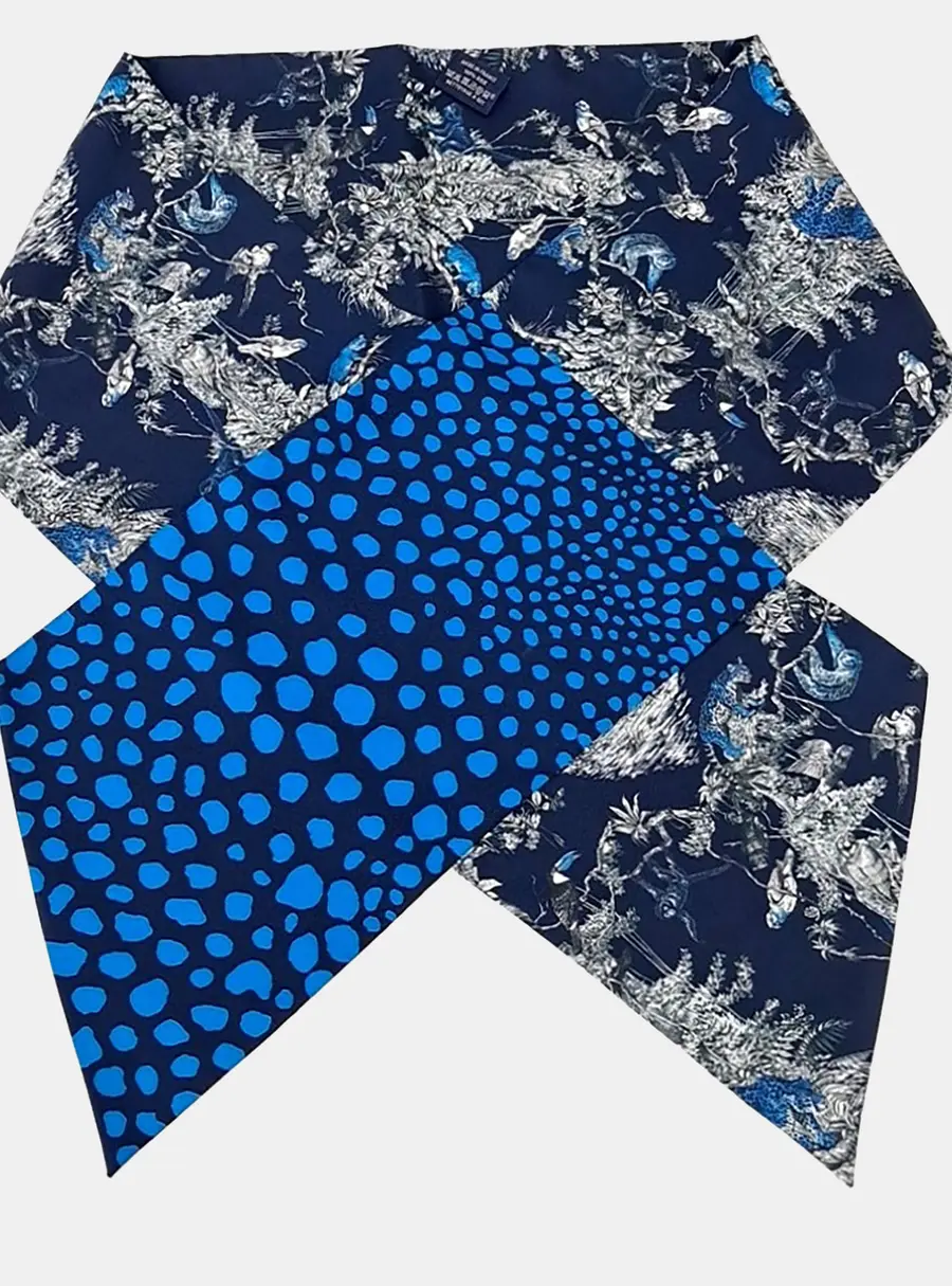 Herm&egrave;s silk Blue Maxi Twilly