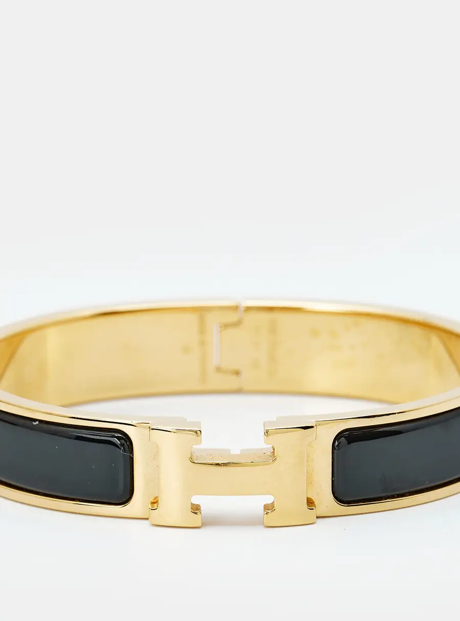 Herm&egrave;s Clic H Enamel Gold Plated Bracelet