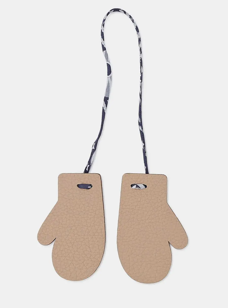 Hermes Petit H Bag Charm (Mitten) Trench/Vert Cypress Chevre Myzore Goatskin Silk