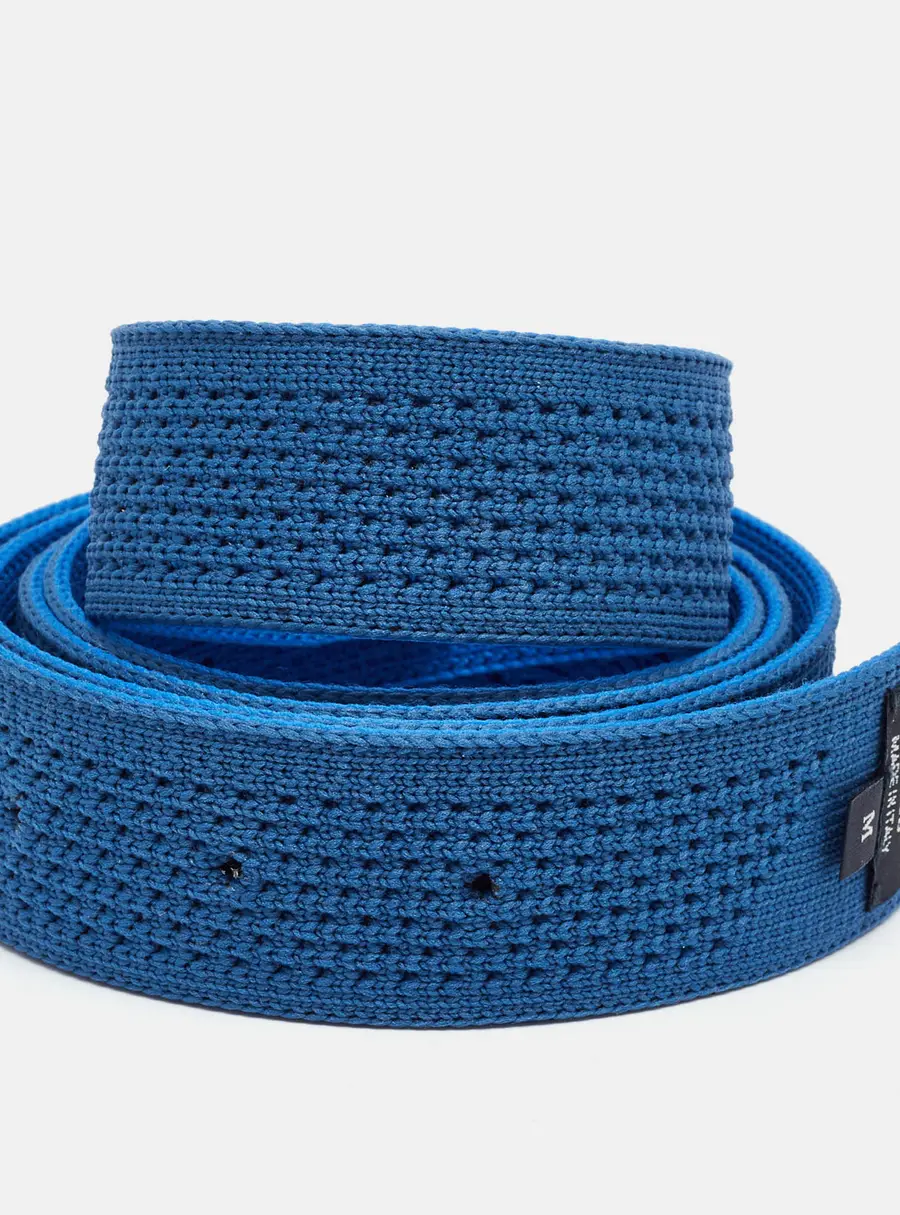 Hermès Tonight M Belt Strap Blue Knit Fabric