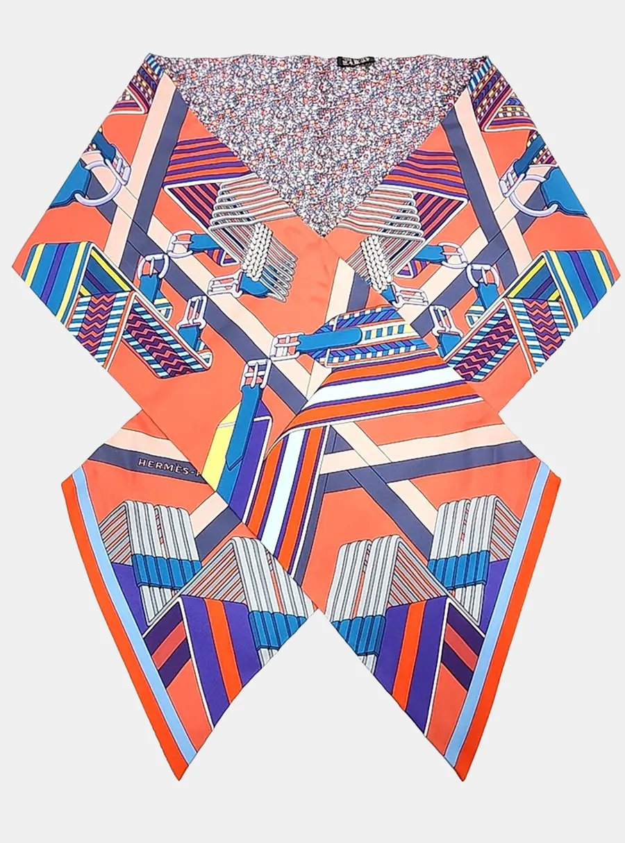 Herm&egrave;s Maxi Twilly Orange/Multicolor Scarf