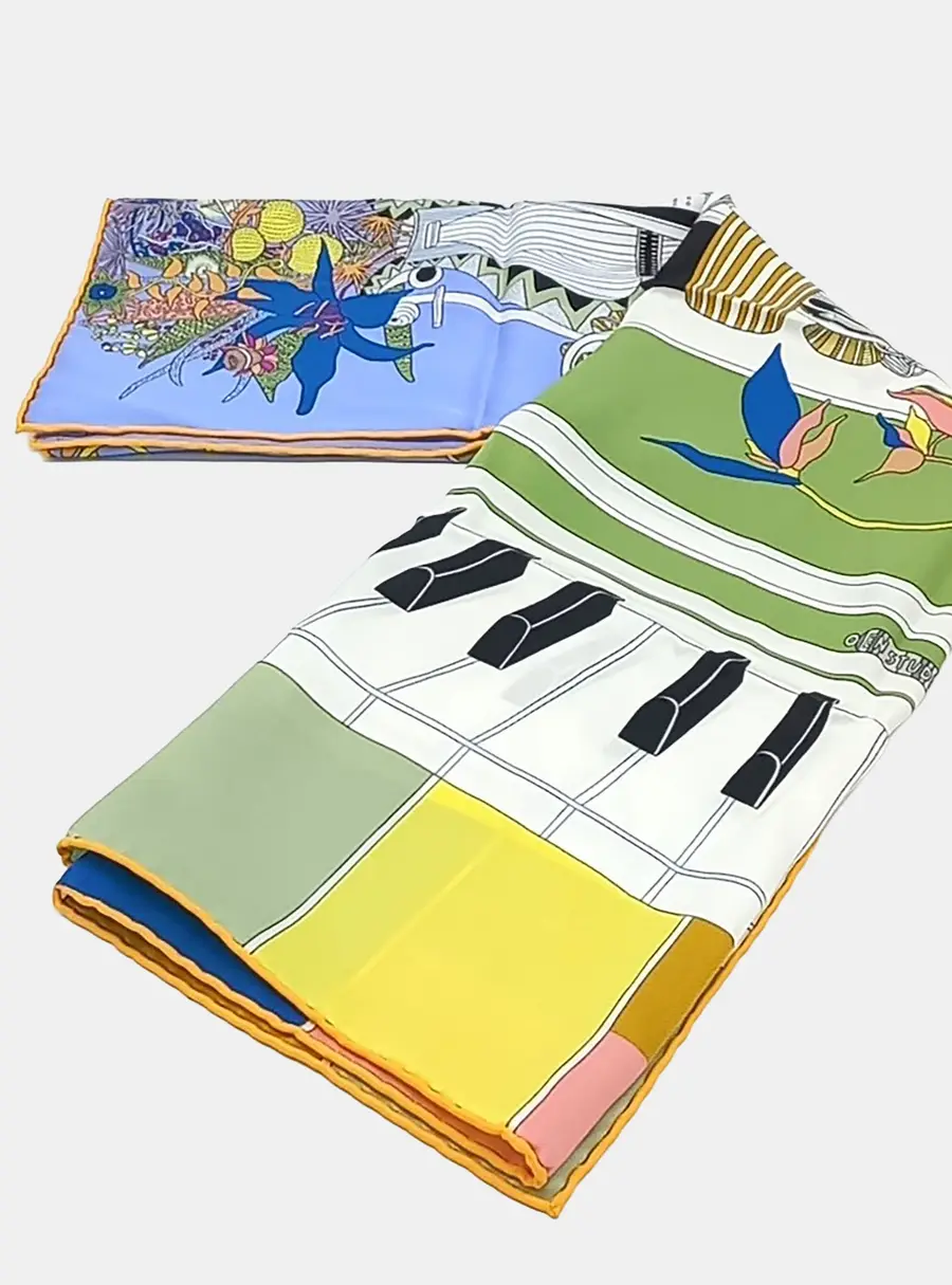Hermes Multicolor Silk Scarf