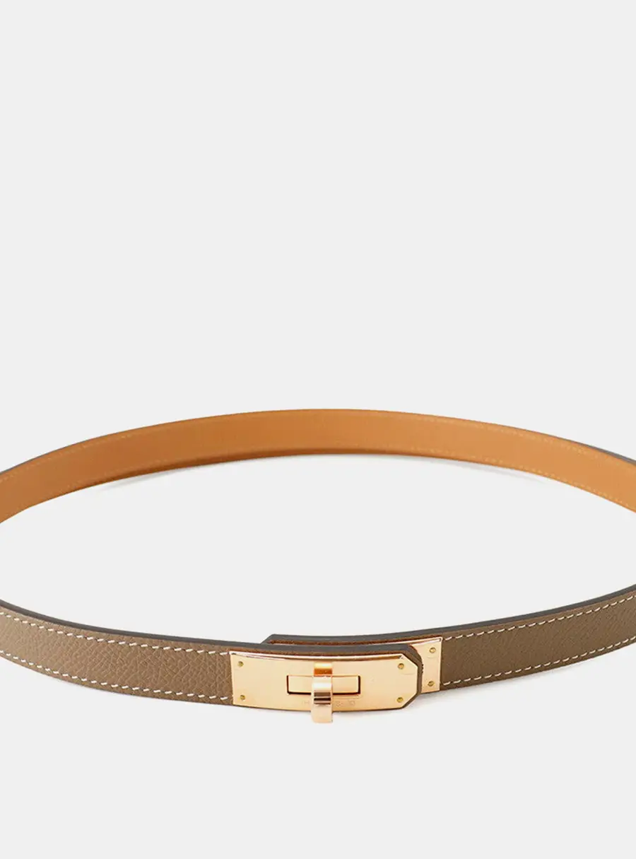 Hermes Kelly Belt Etoupe Epsom