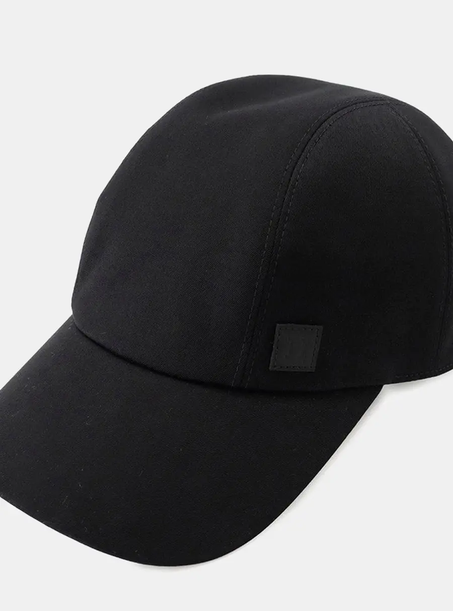 Hermes Cap Miles Size 58 Black Cotton