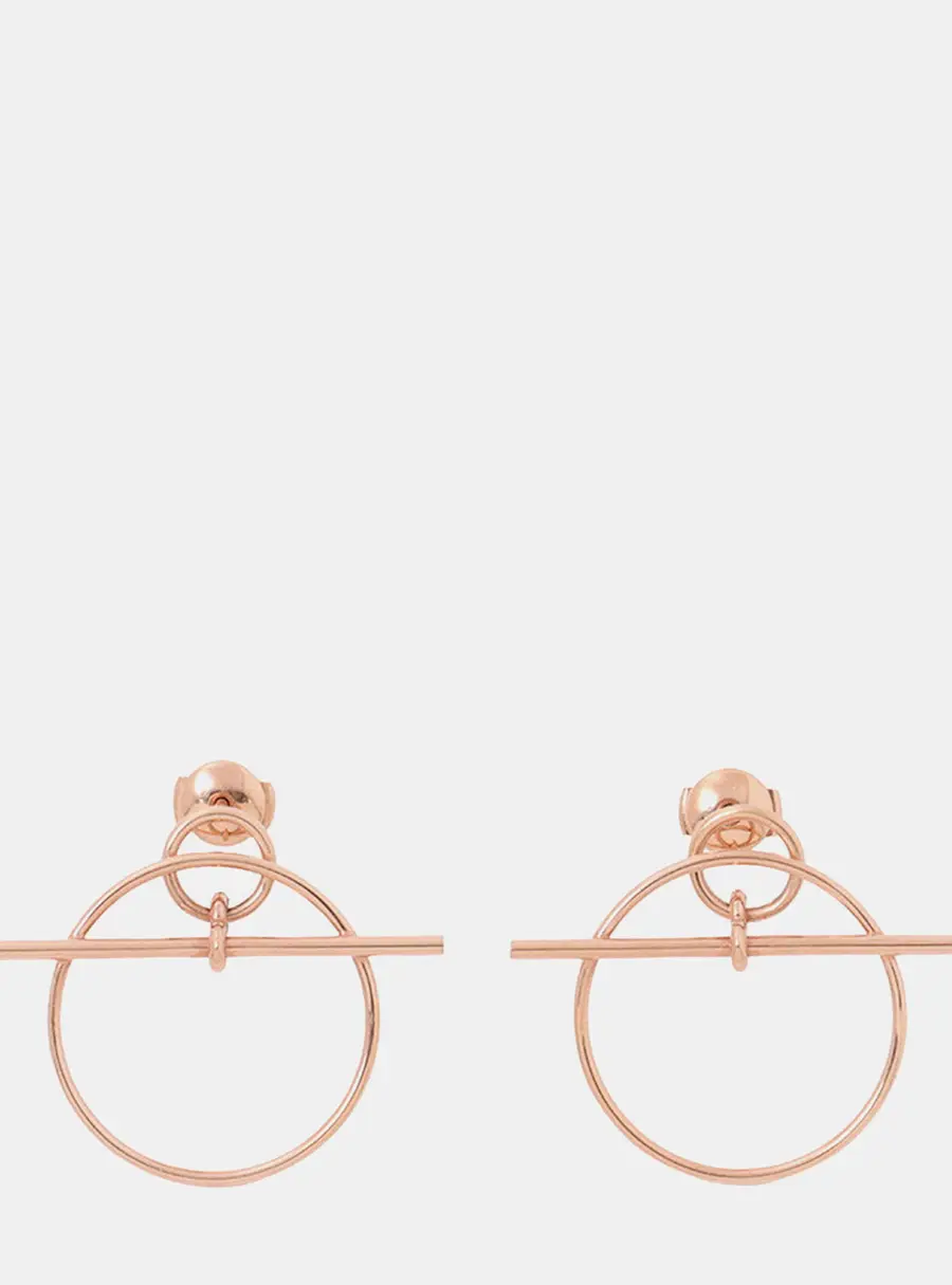 Hermes Echappee Loop Earrings Size PM 18K Pink Gold