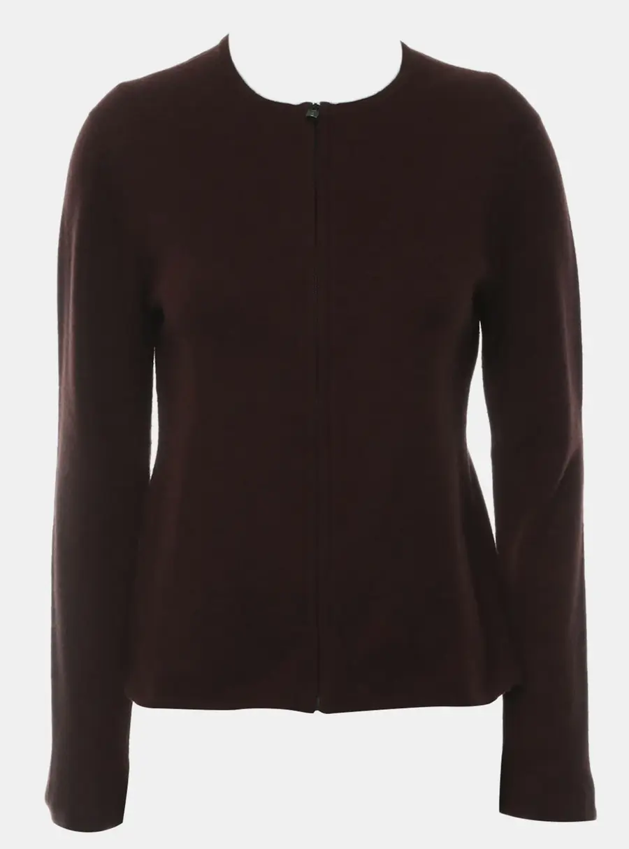 Hermes Lock Buckle Zip Brown Cardigan M