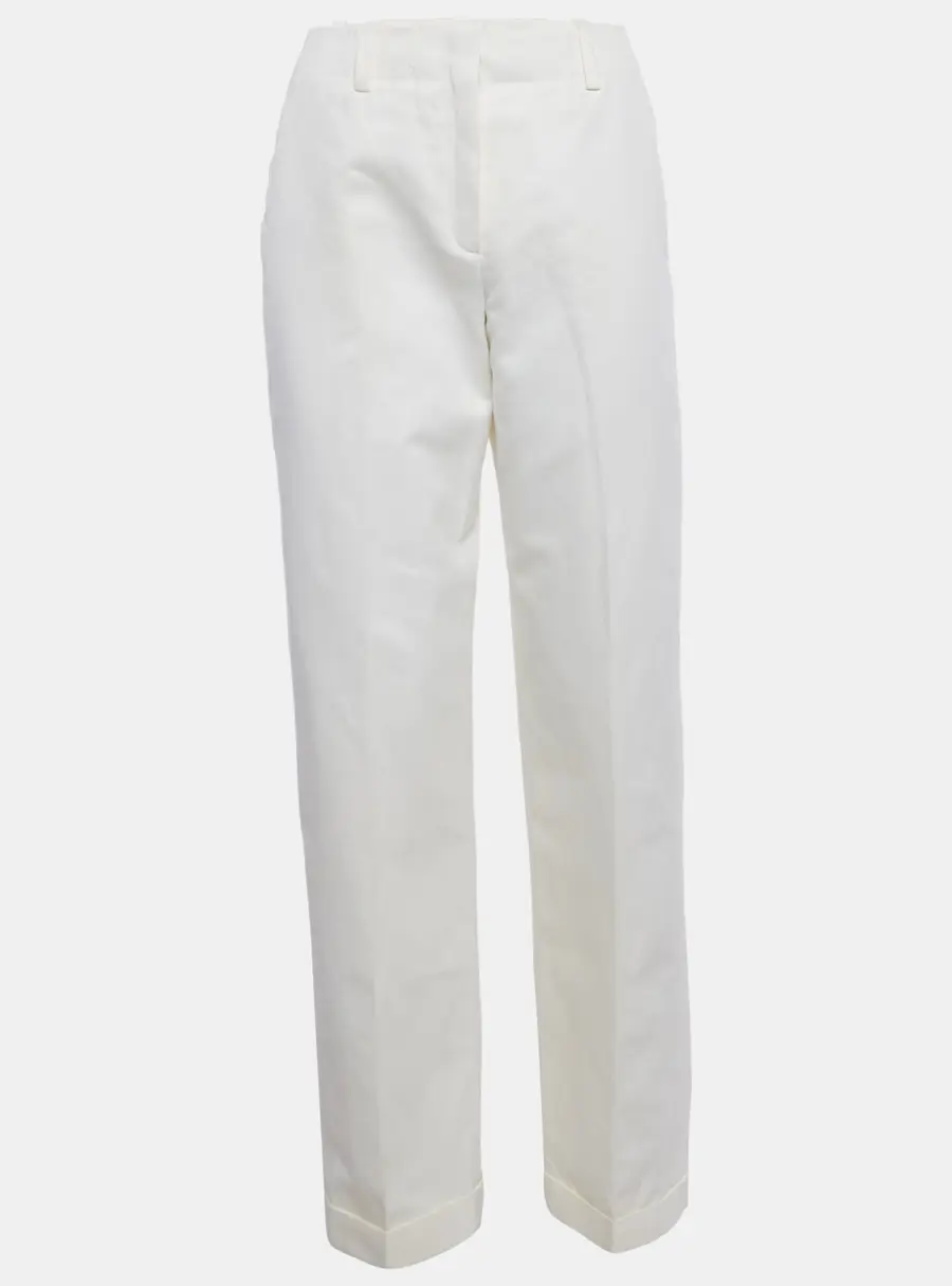 Hermes Cream Gabardine Trousers M