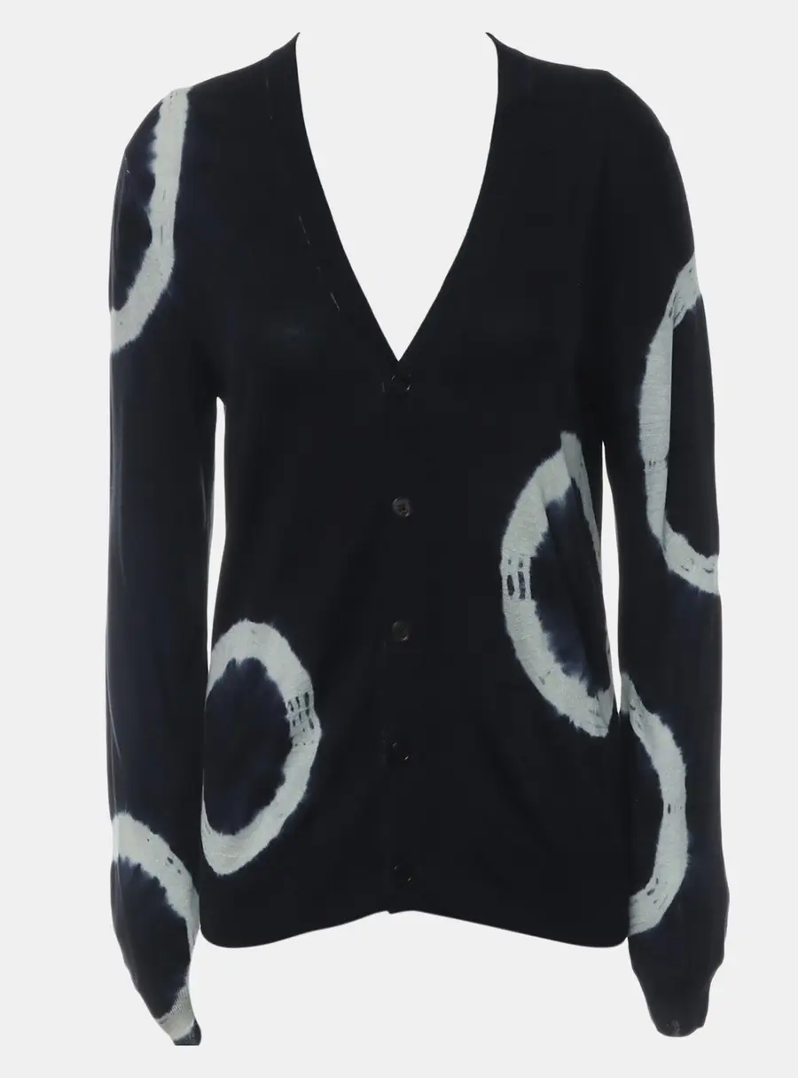 Hermes Multicolor Button Up Silk Cardigan XS