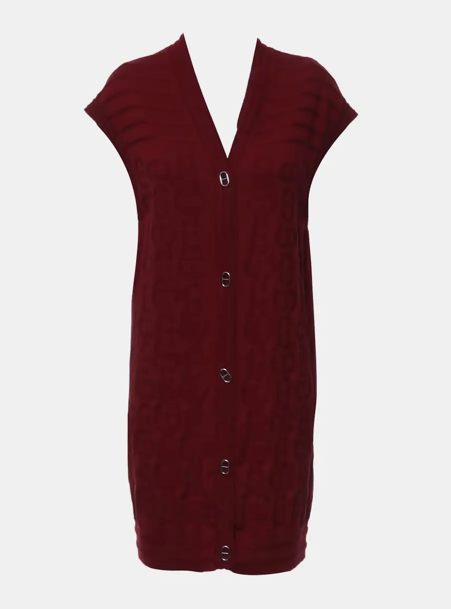 Hermes Sleeveless Button Up Dress With Chaine D' Ancre Buttons