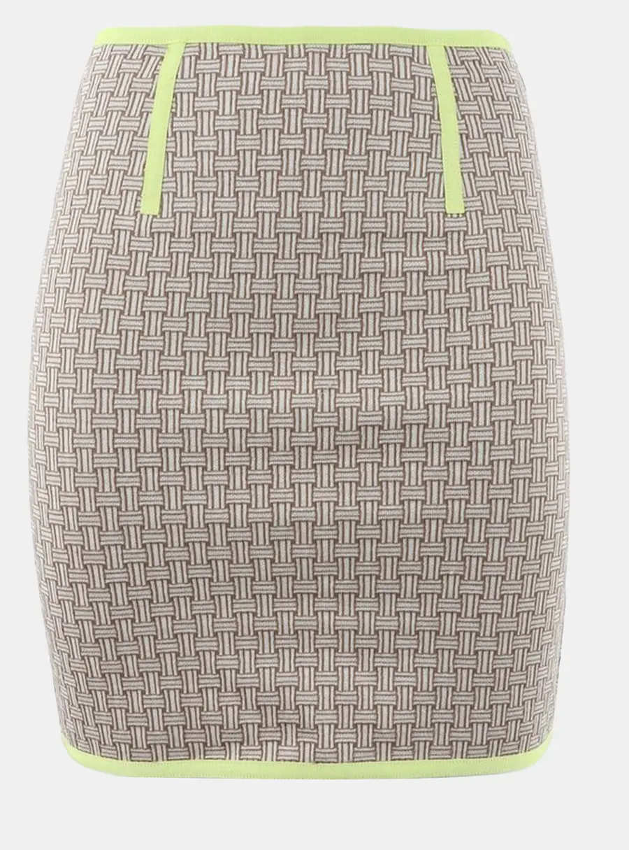 Hermès Cotton Brown/Fluorescent Green skirt 34
