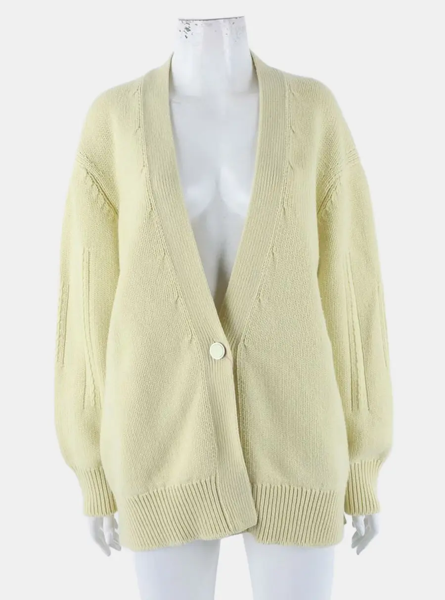 Hermès cashmere beige cardigan 40