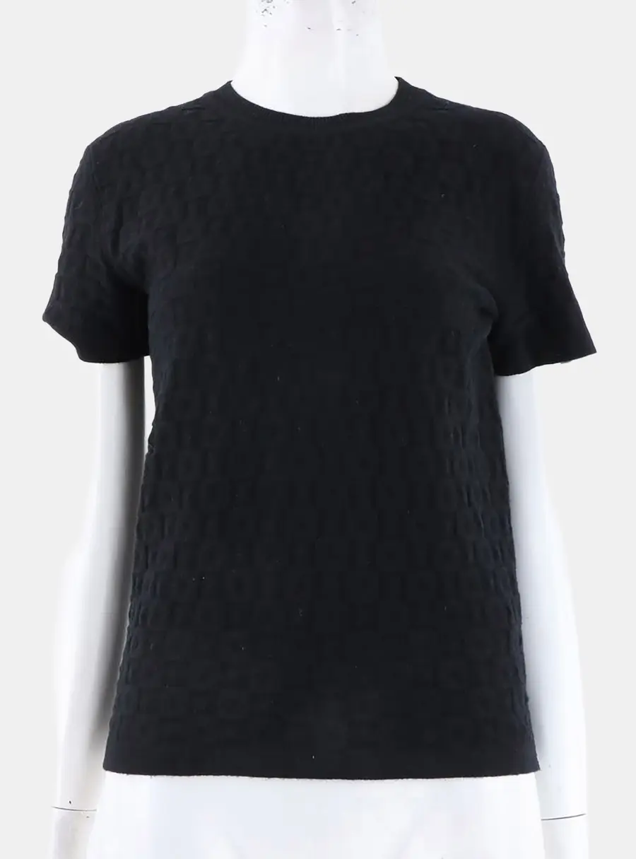 Hermès Black Nylon Short Sleeved Knit Size S