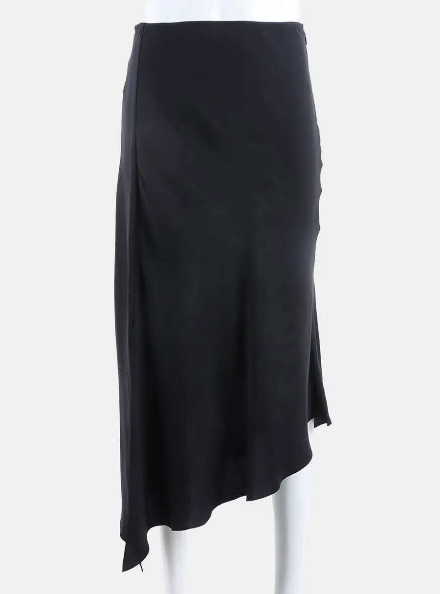 Hermès Black Silk Skirt Size M