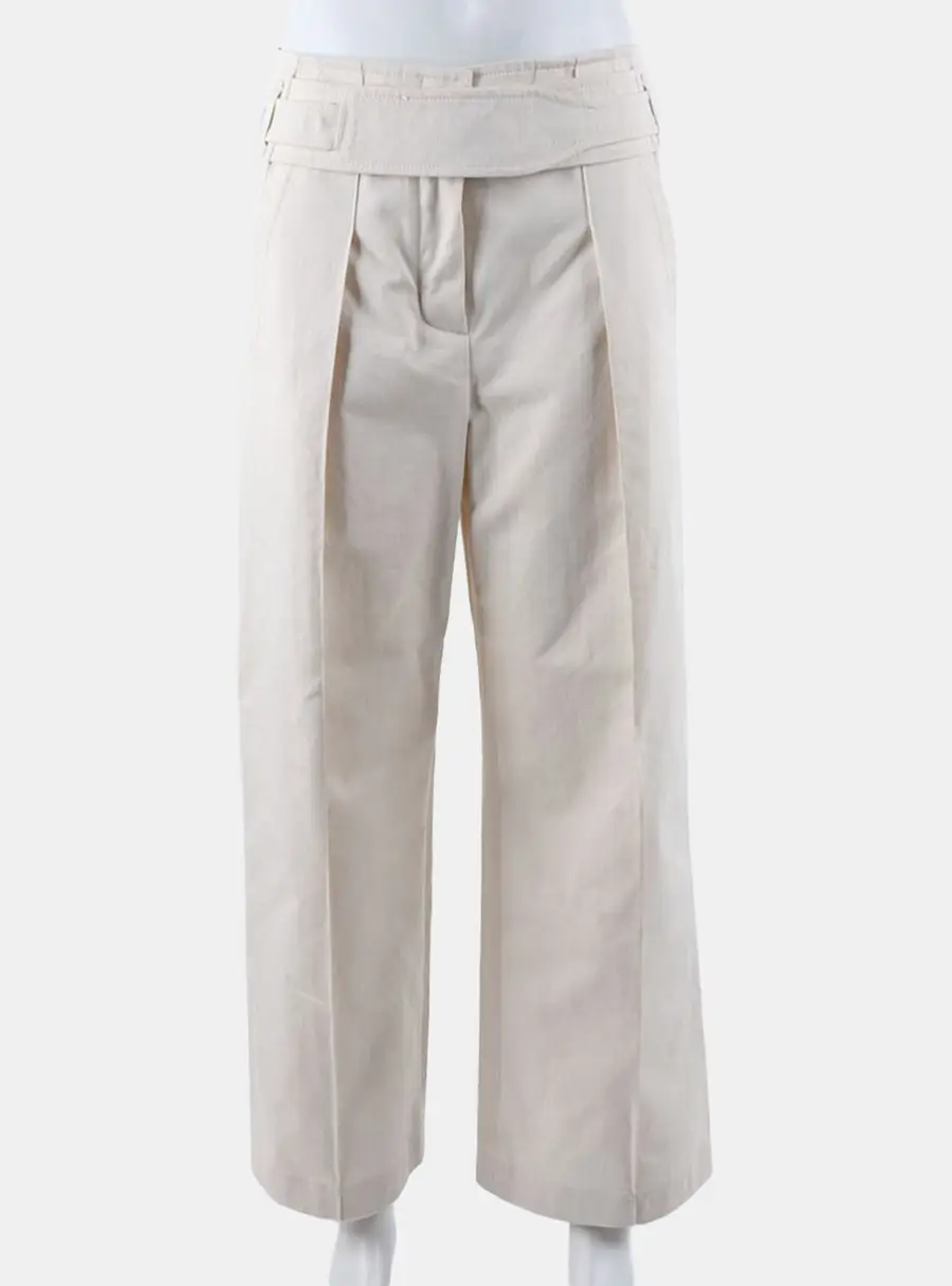 Hermès Cream Cotton Pants Size S