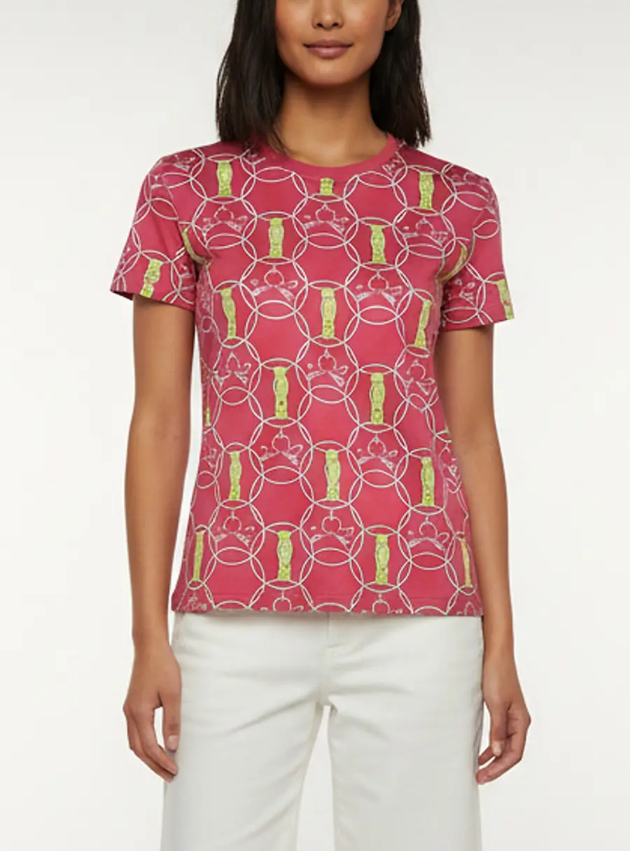 Hermès Pink Promenade du Matin Print Jersey Crewneck T-Shirt S