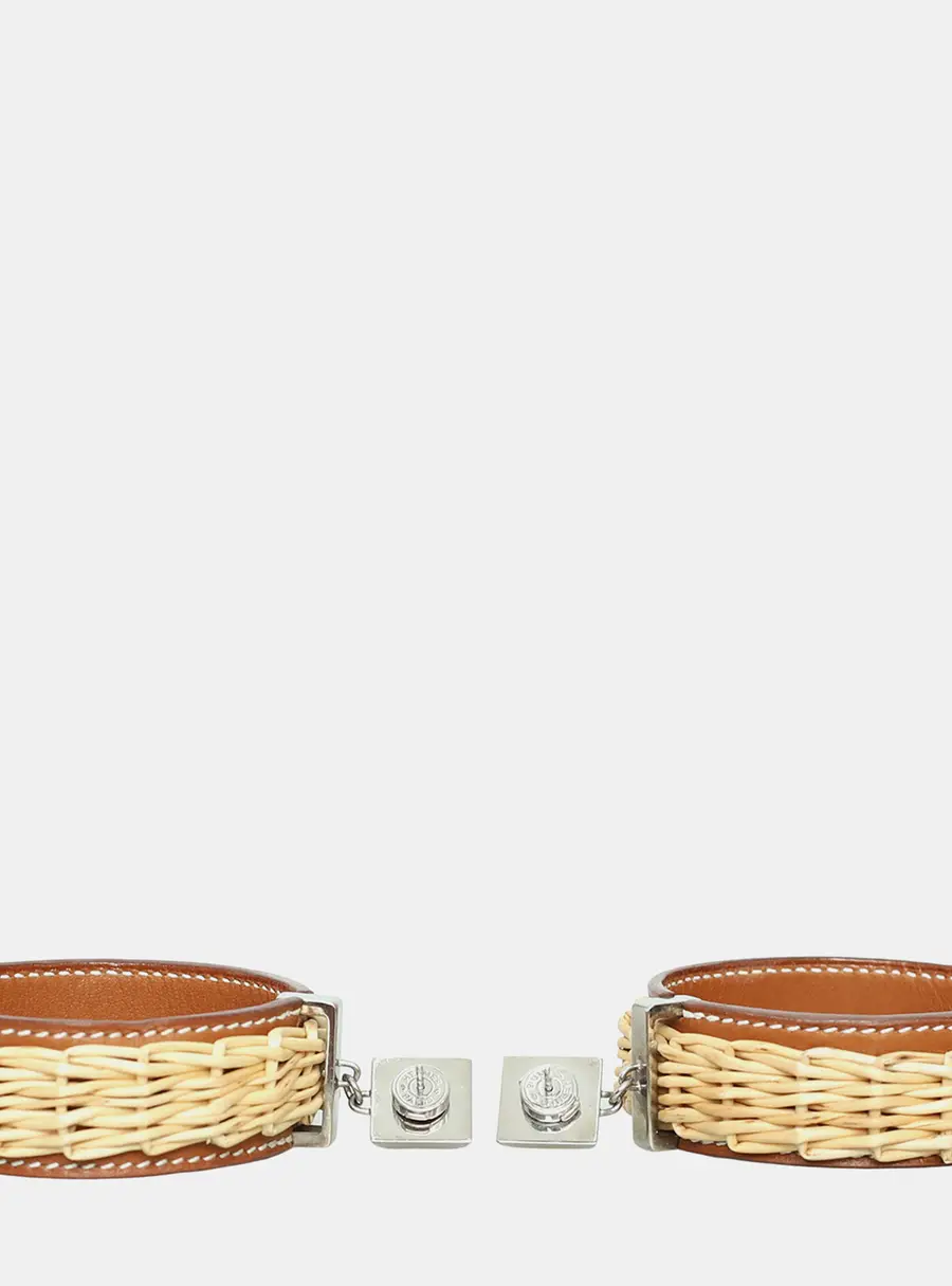 Hermes Medor Picnic Gaine Brown Earrings