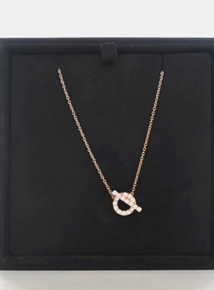 Hermes Finesse 18k Rose Gold Pendant Necklace