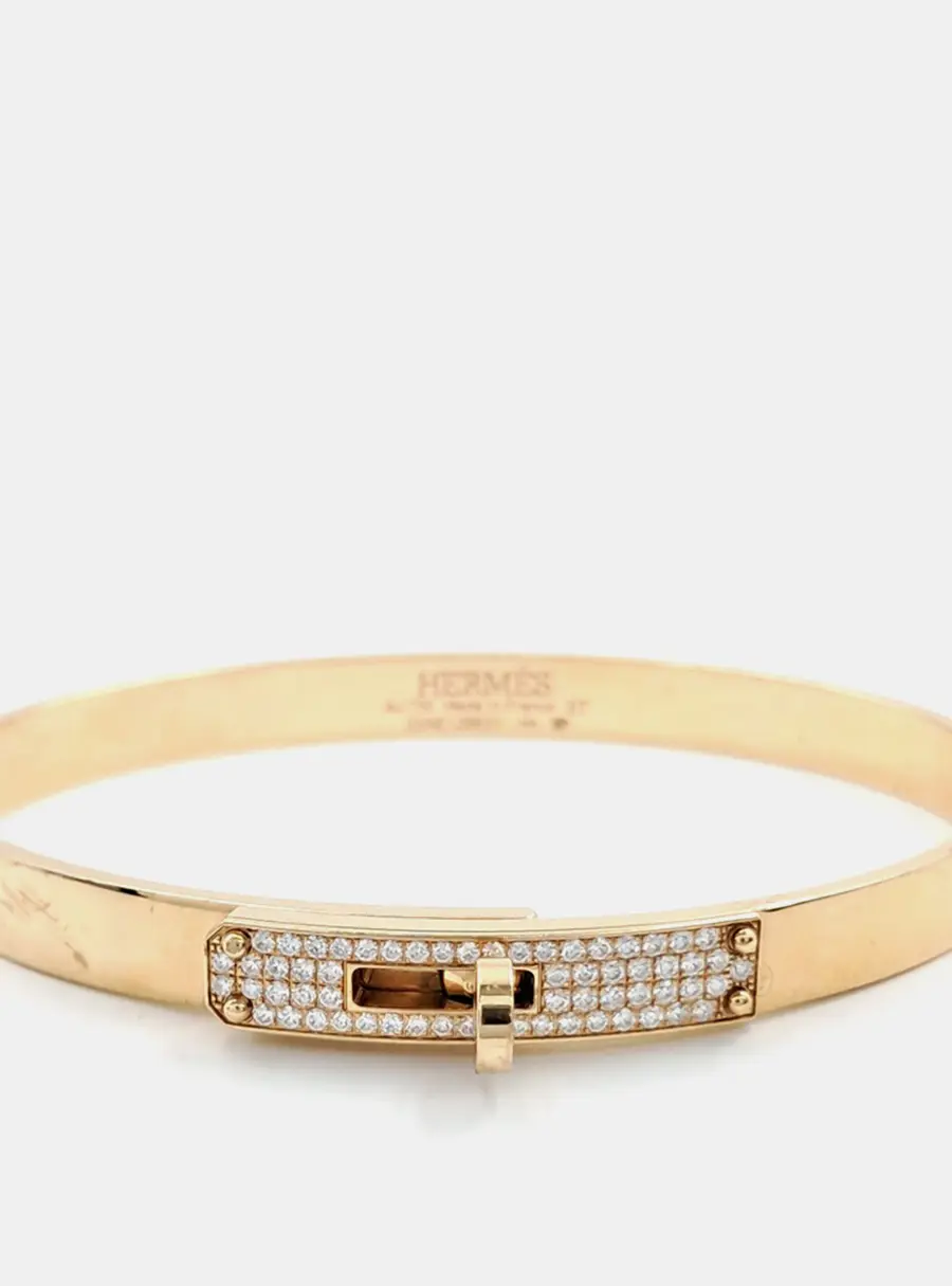 Hermès Kelly 18k Rose Gold Diamond Bracelet