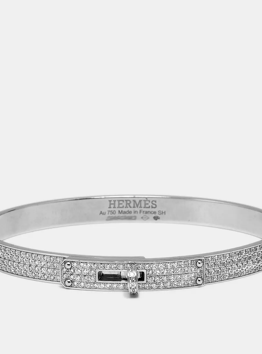 Herm&egrave;s Kelly Diamonds 18k White Gold Small Model Bracelet
