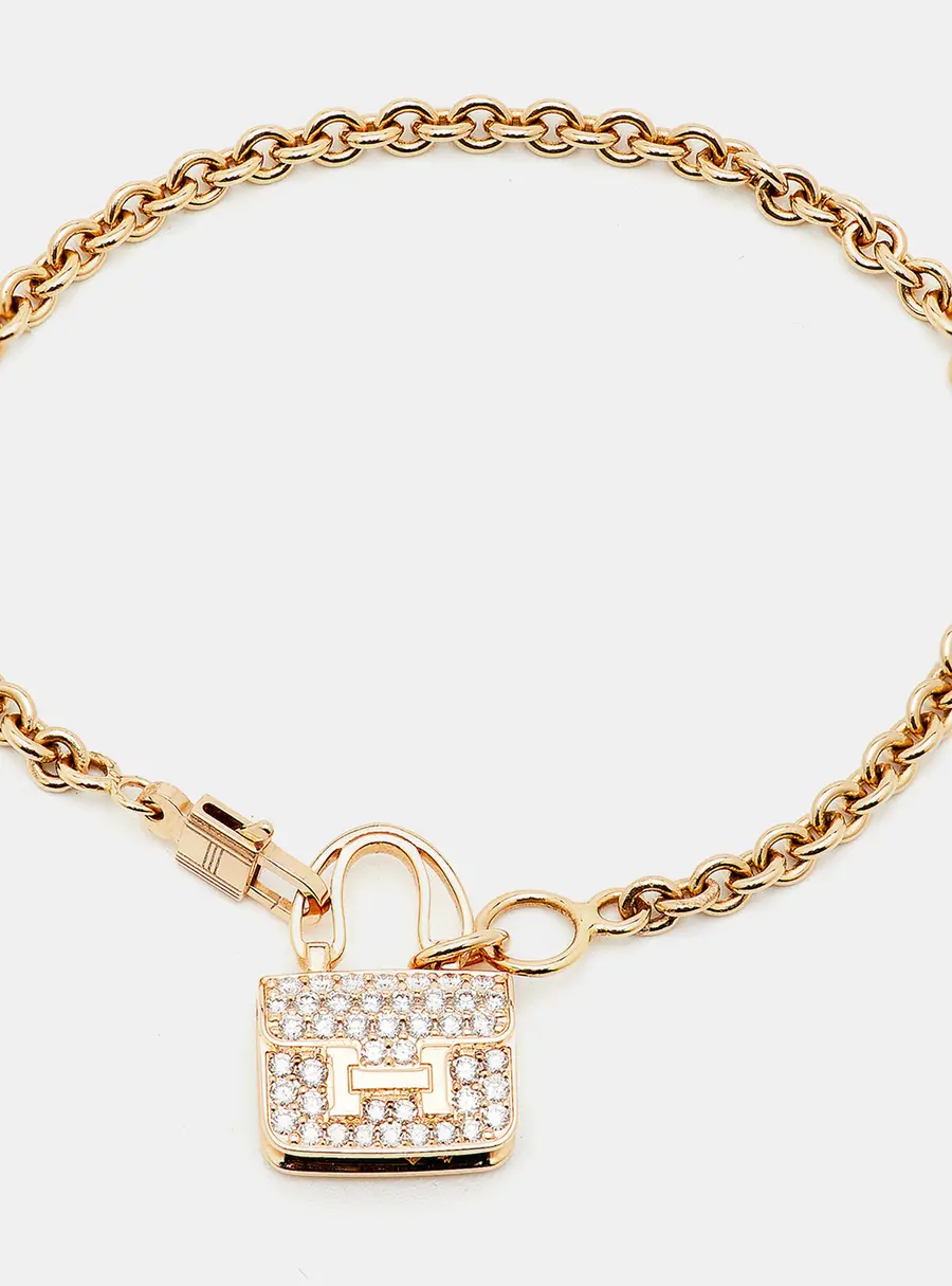 Hermès Constance Diamonds 18k Rose Gold Bracelet