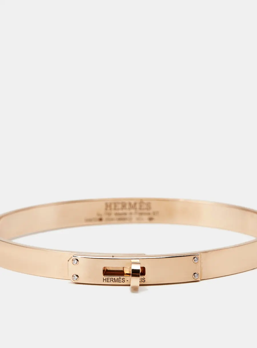 Hermès Kelly Diamonds 18k Rose Gold Small Model Bracelet ST