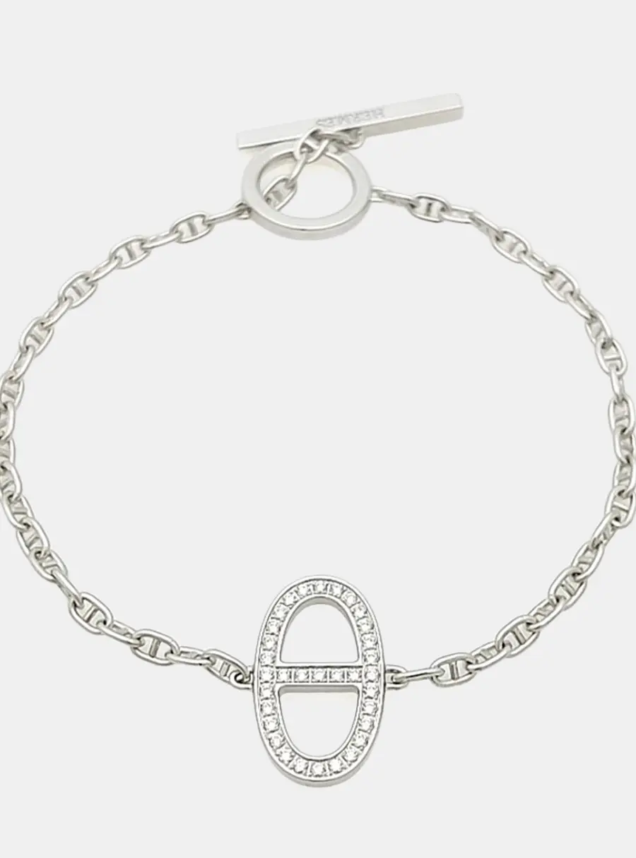 Hermès Diamond Chandal Contour Bracelet SH