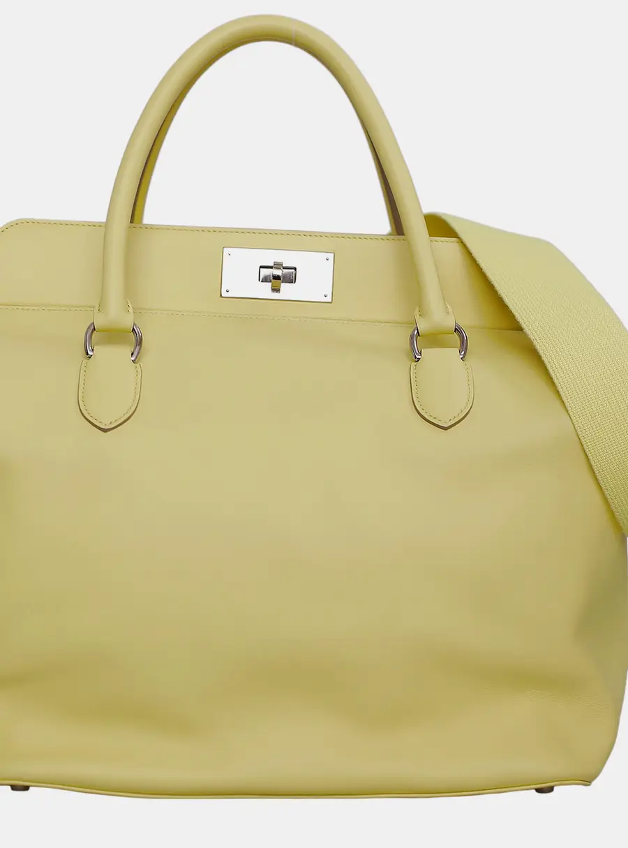 Hermes Toolbox 33 Soufre Swift Calfskin Leather Top Handle Bag