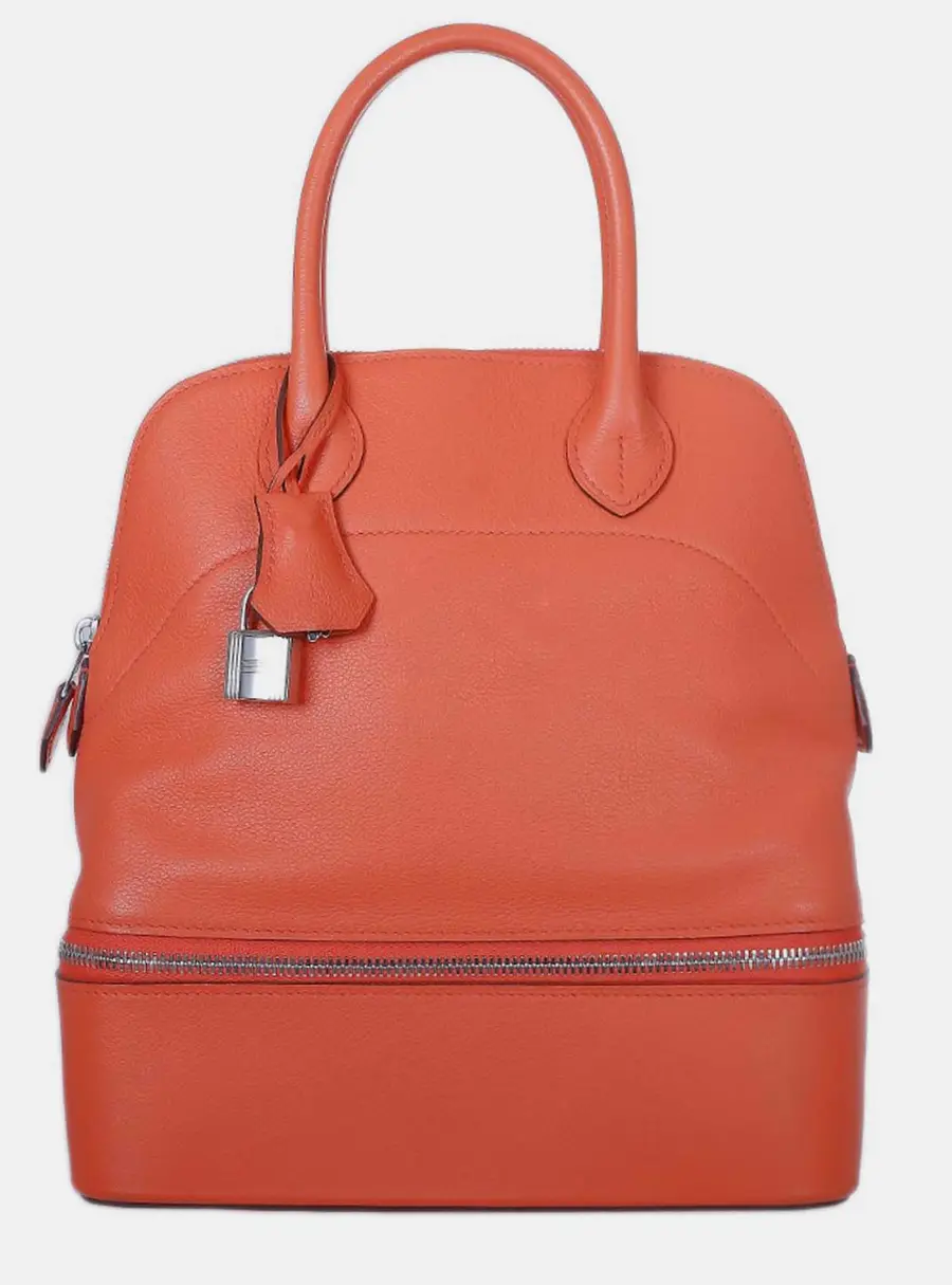 Hermes Bolide Secret 27 Capucine Evercolor Leather Top Handle Bag